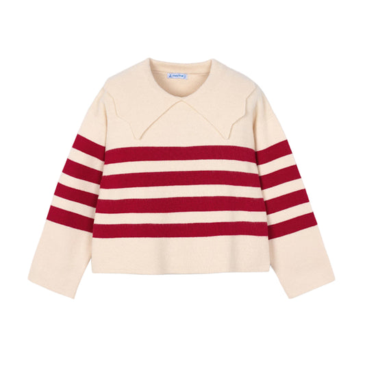 Almond Red Striped Sweater