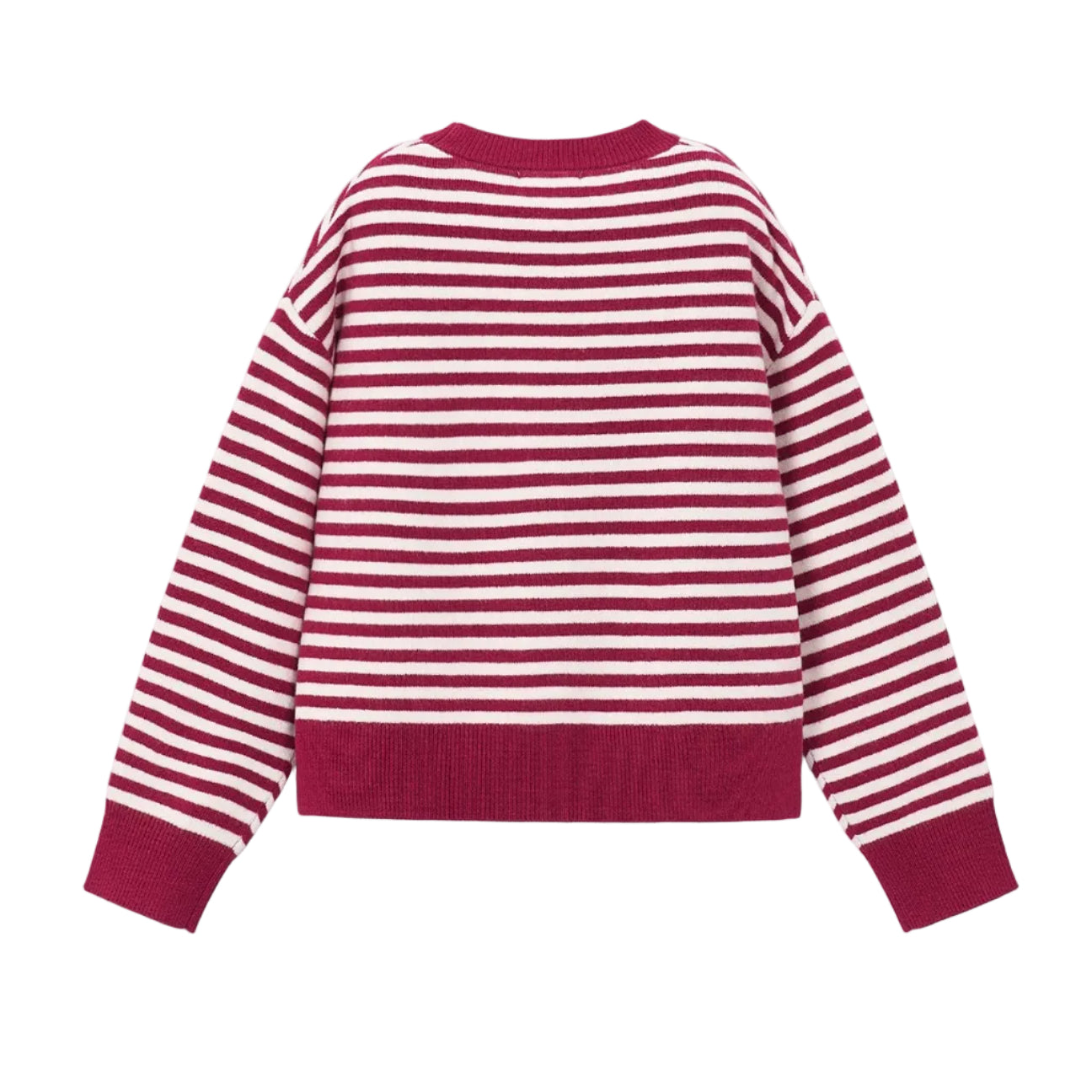 Girl Striped Sweater With Scarf