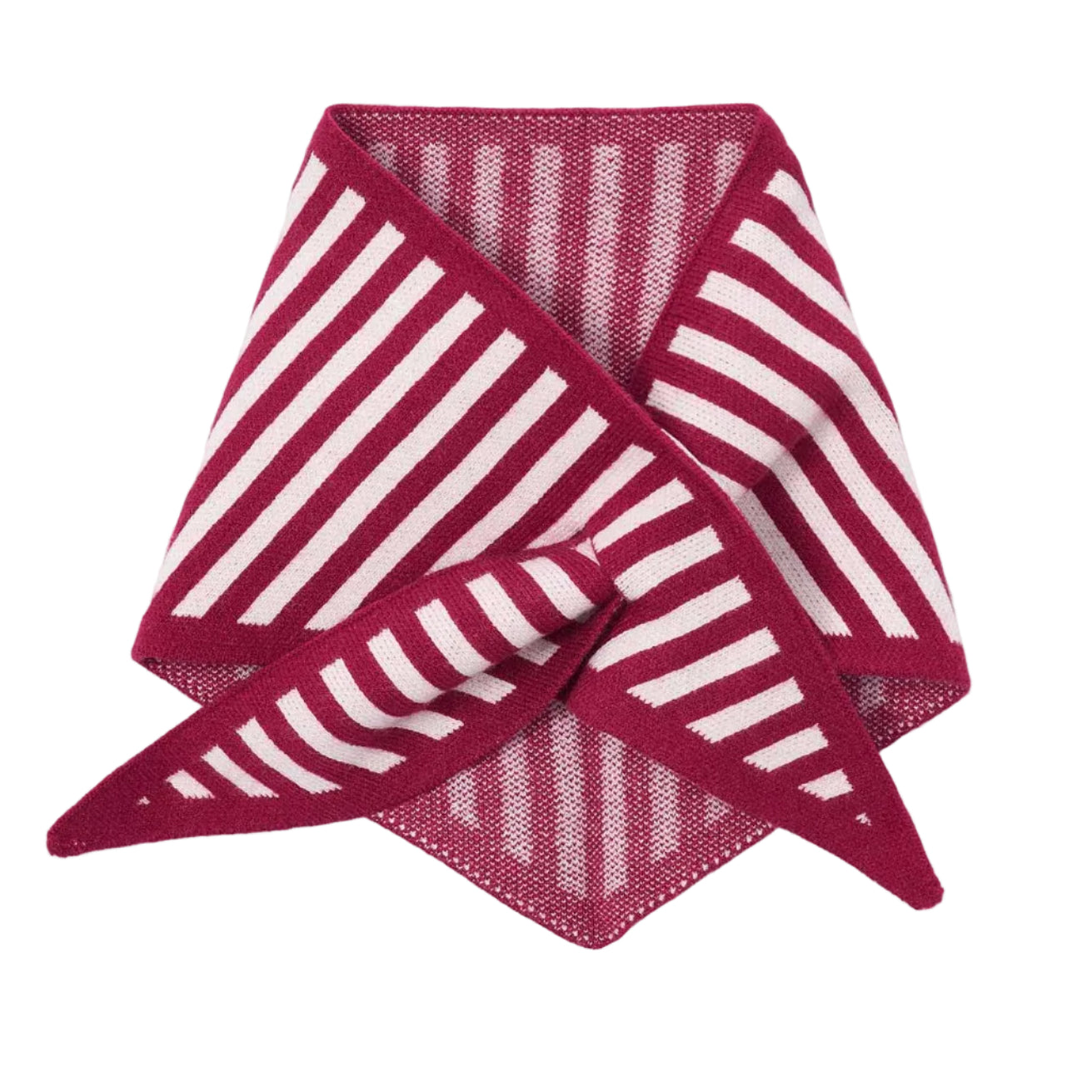 Girl Striped Sweater With Scarf