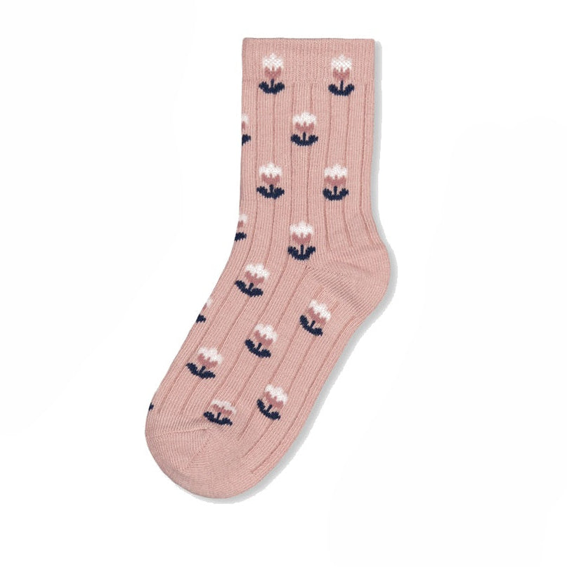 Floral Pastel Pink Ankle Sock