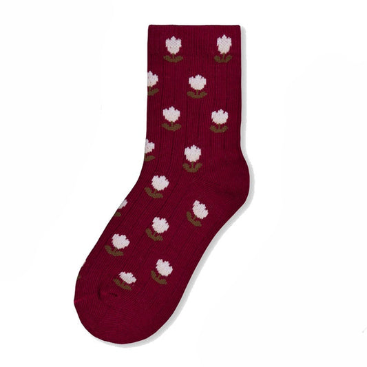Floral Cherry Ankle Sock