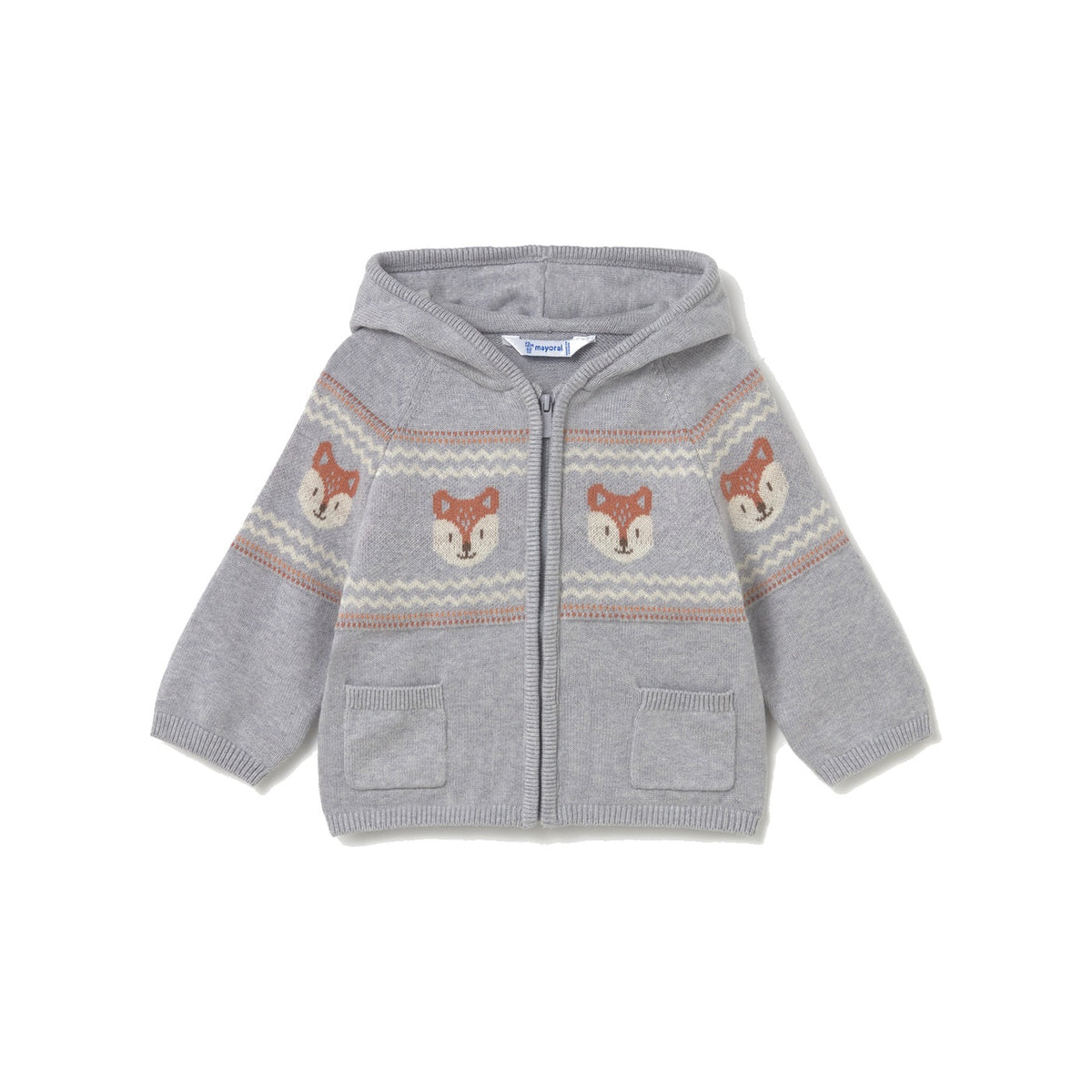 Baby Knit Zip-Up Sweatshirt With Teddy Bears