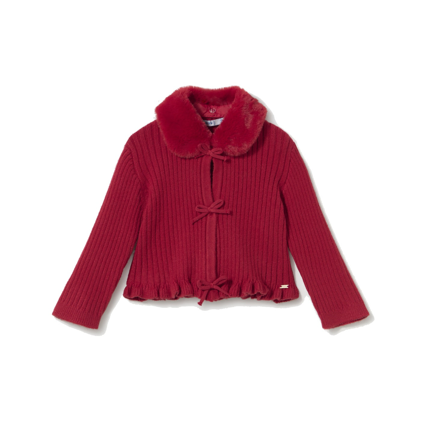 Baby Cardigan with Faux Fur Collar