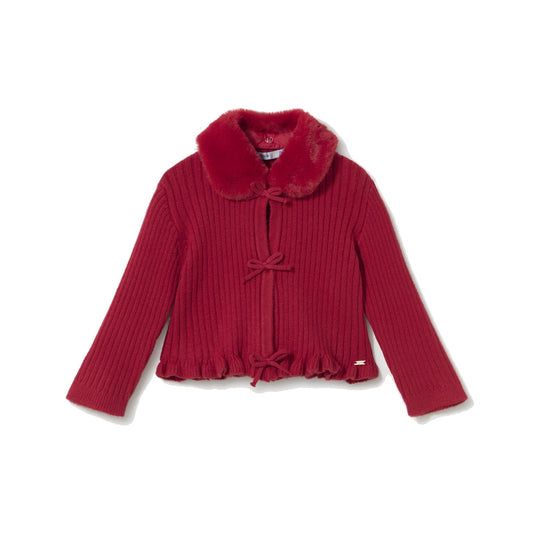 Baby Cardigan with Faux Fur Collar