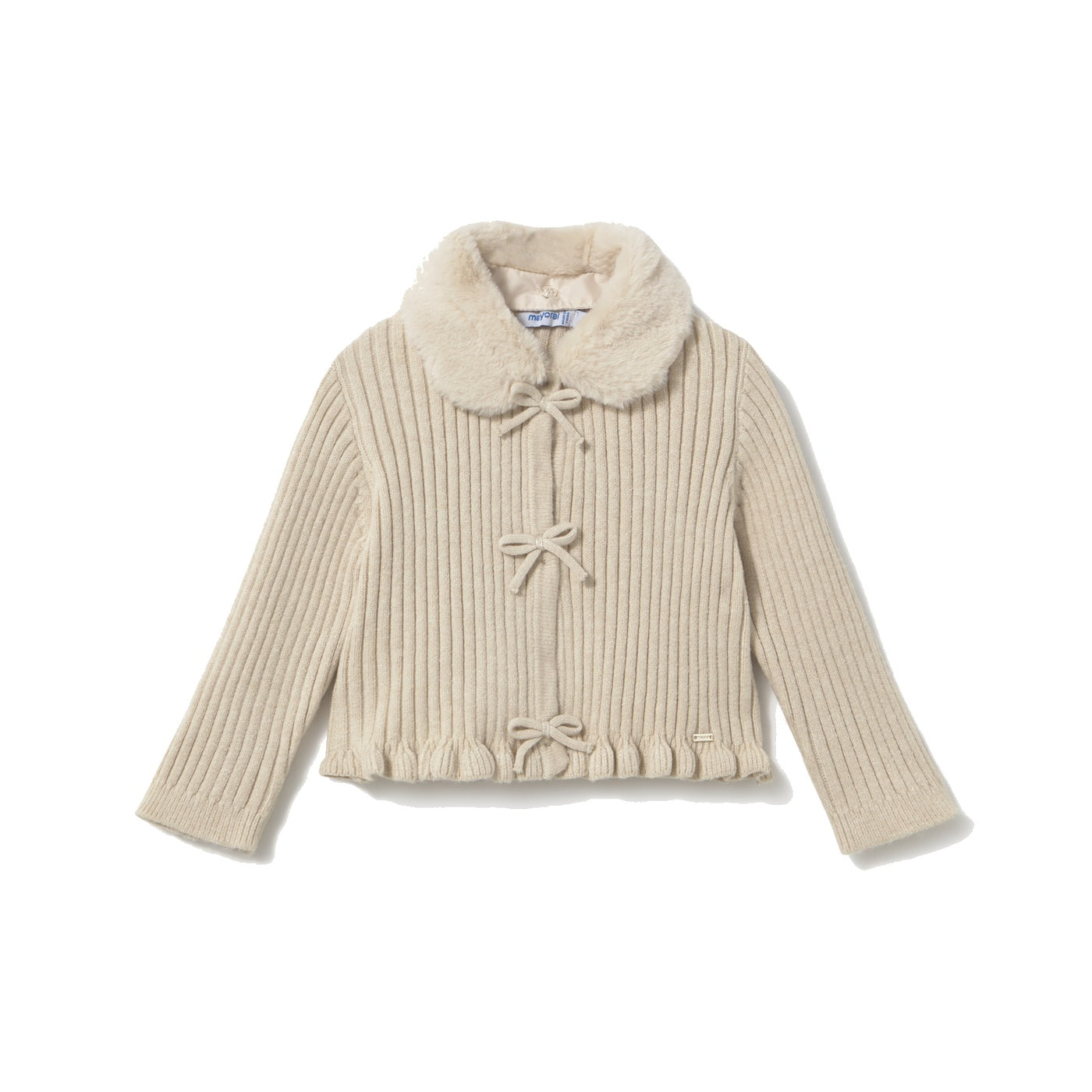 Baby Cardigan with Faux Fur Collar