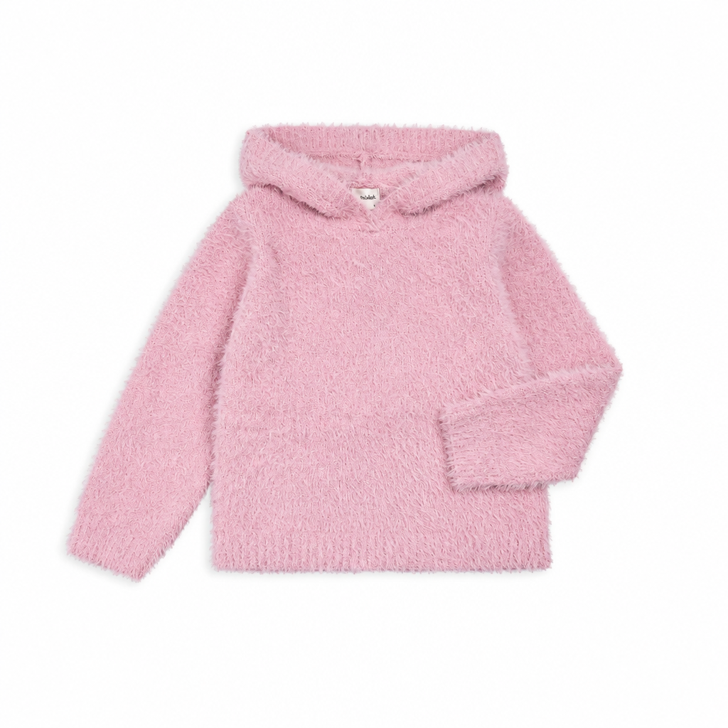 Light Purple Feather Yarn Hoodie