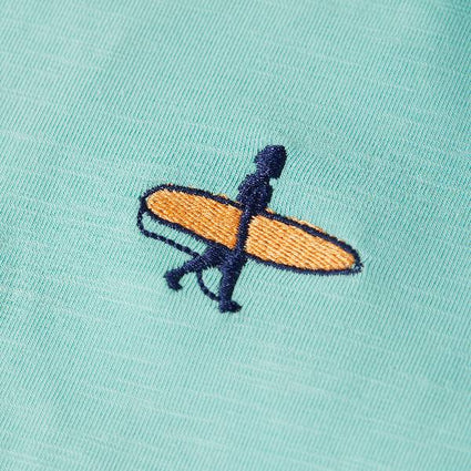 S/s T-Shirt: Dusty Jade Green Surfer