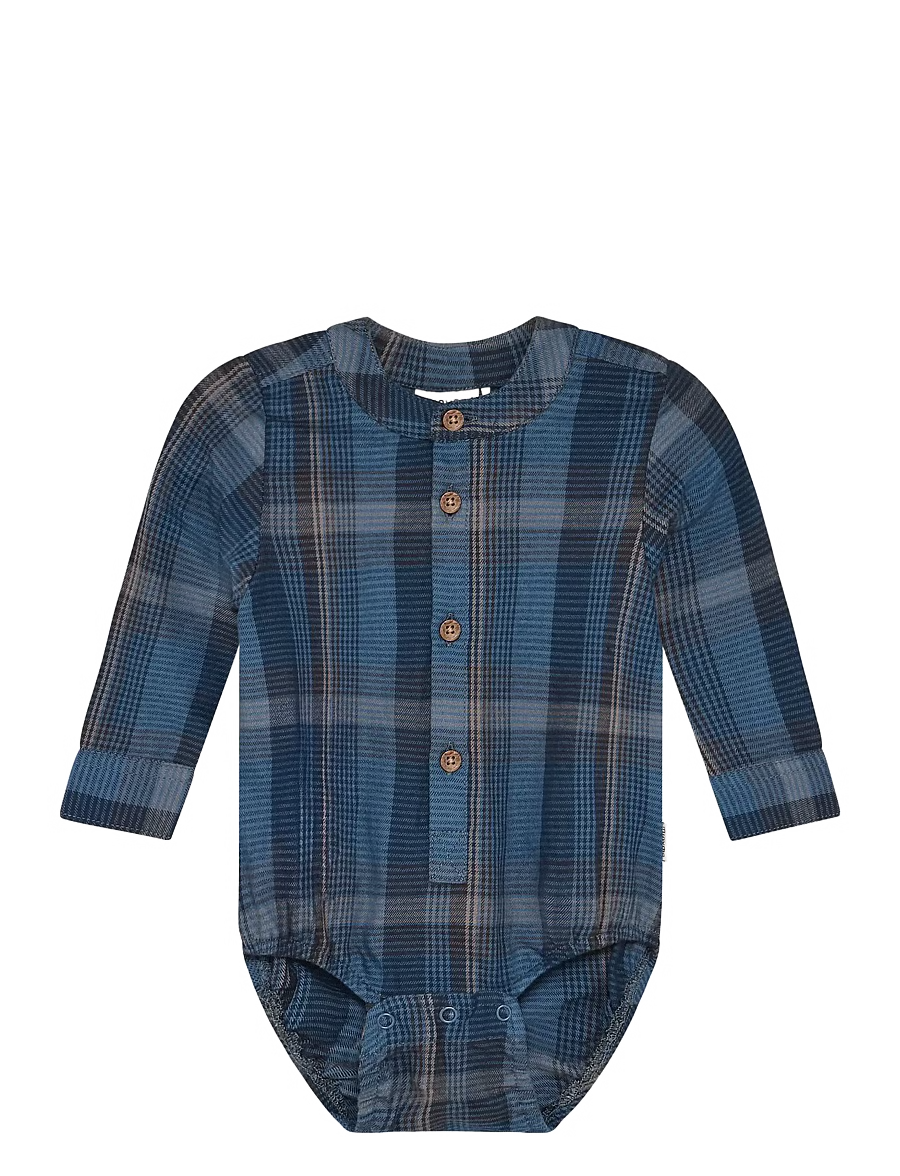 Midnight Navy Checkered Bodysuit