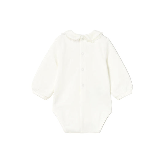 Ruffled Collar White One Piece