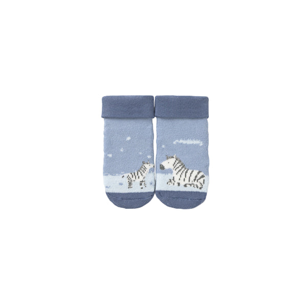 Blue Bell Zebras Non-Slip Socks