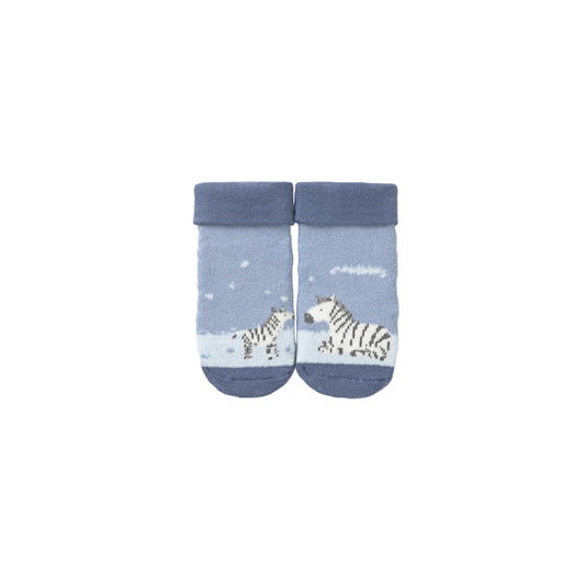 Blue Bell Zebras Non-Slip Socks