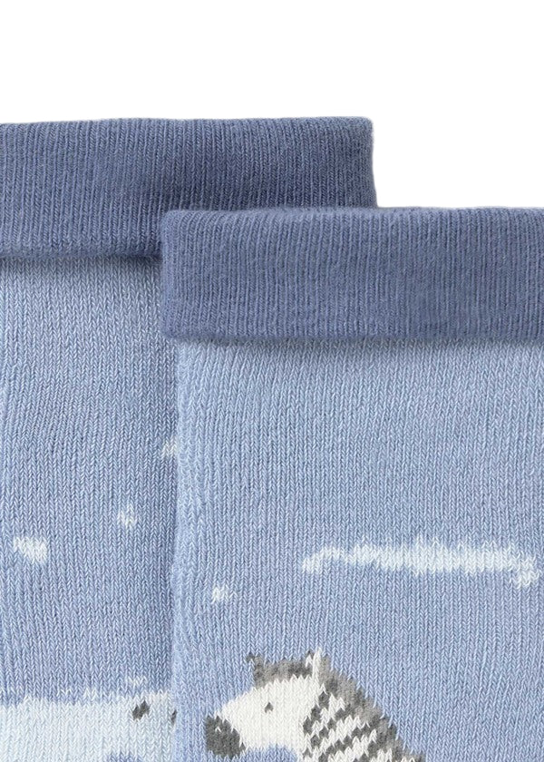 Blue Bell Zebras Non-Slip Socks