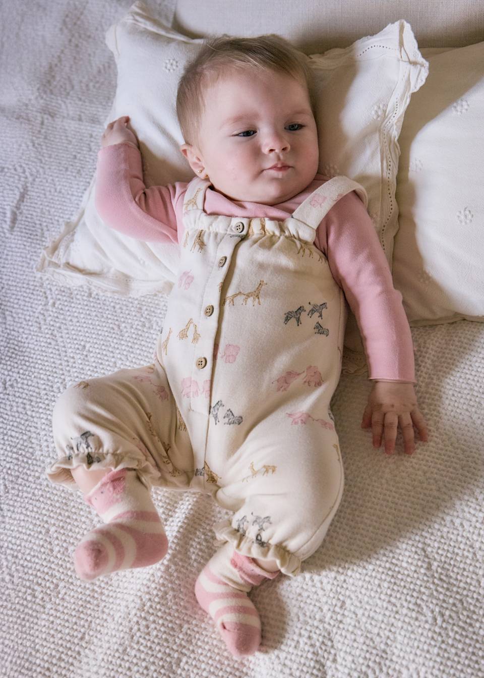 Pink Orchid Animals Dungaree Set