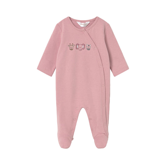 Orchid Pink Solid Animal Footie Romper