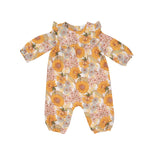 Sunflower Child Ruffle Sleeve Romper: Yellow