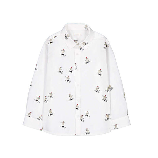 Skier Long Sleeve Button Down Shirt