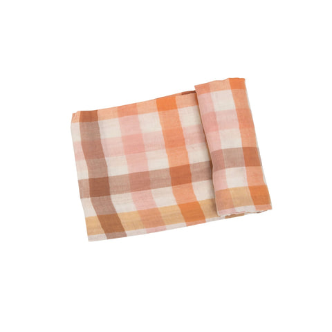 Harvest Plaid Swaddle Blanket: Plaid