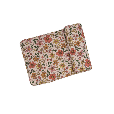 Poppies And Starflowers Swaddle Blanket: Multi Color