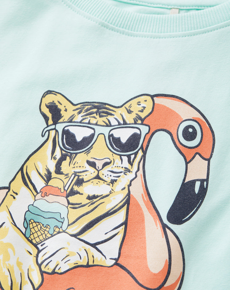 Summer Tiger S/s T-shirt: Brook Green