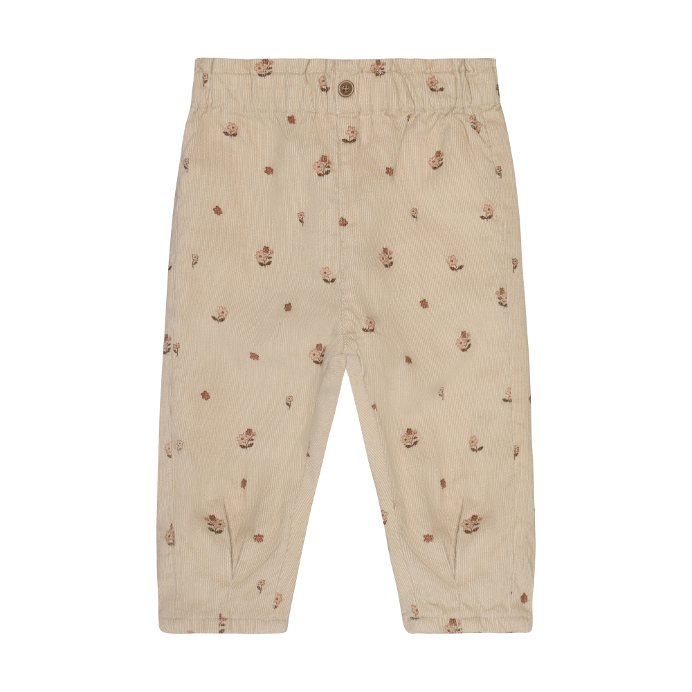 Feather Gray Floral Corduroy Pants