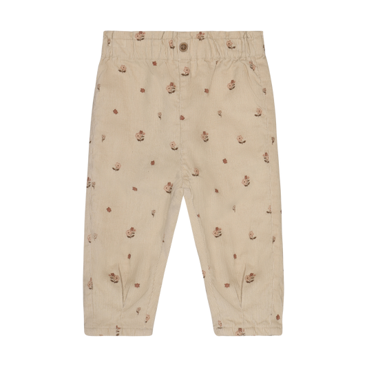 Feather Gray Floral Corduroy Pants