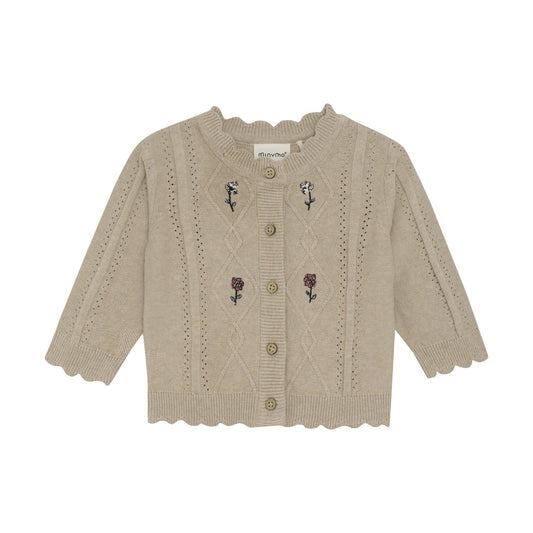 Beige Melange Cardigan Knit