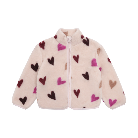Hushed Violet Little Hearts Teddy Jacket