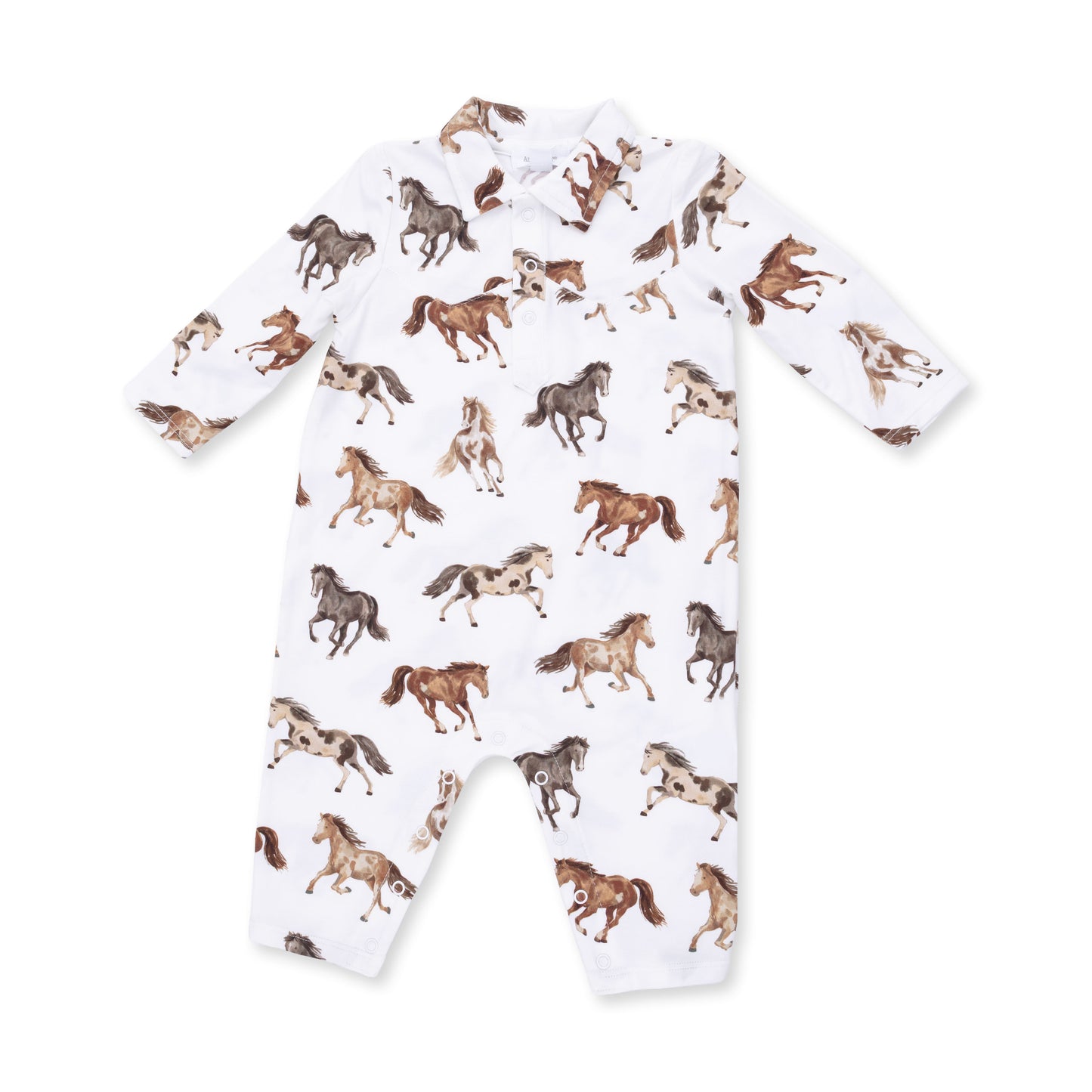 Wild Horses Long Sleeve Cowboy Romper