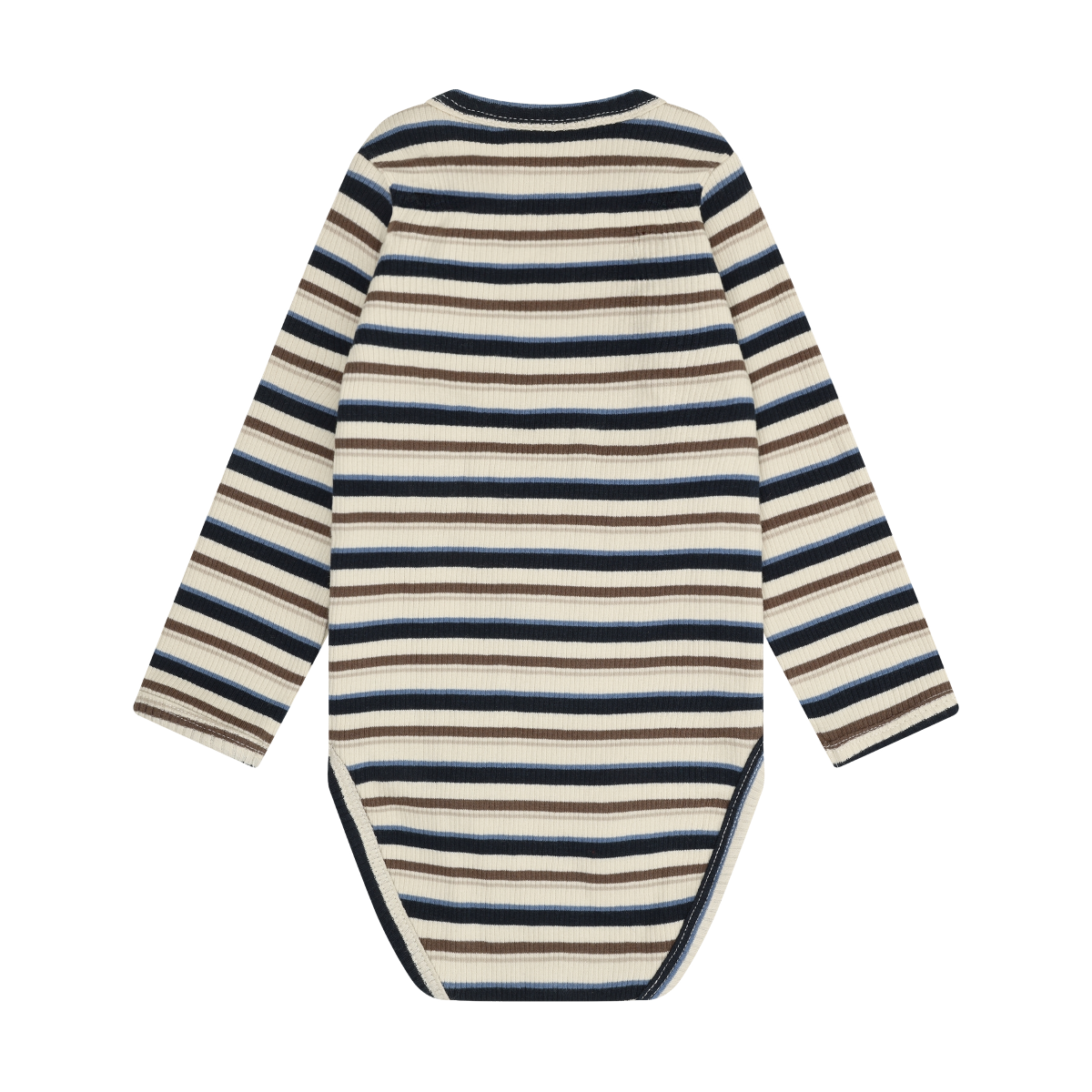 Dark Sapphire Multistripe Long Sleeve Rib Onesie