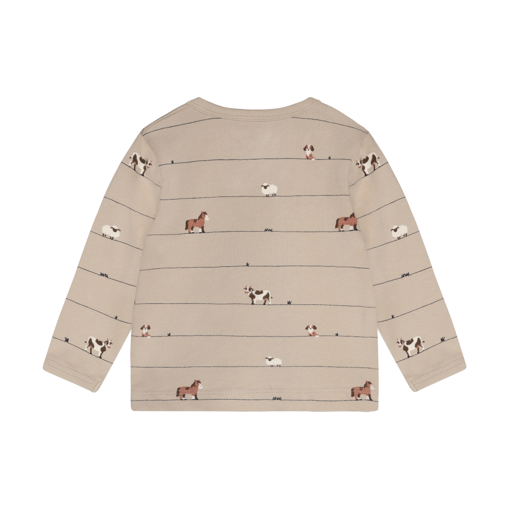 Feather Gray Lil Farm Animals Long Sleeve Tee