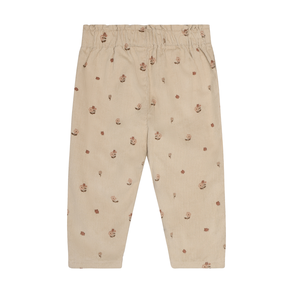 Feather Gray Floral Corduroy Pants
