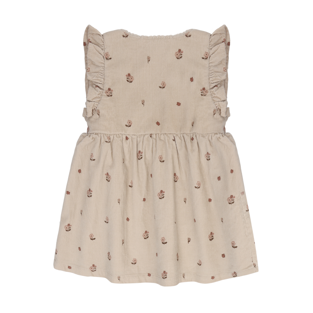 Feather Gray Floral Corduroy Wrap Dress