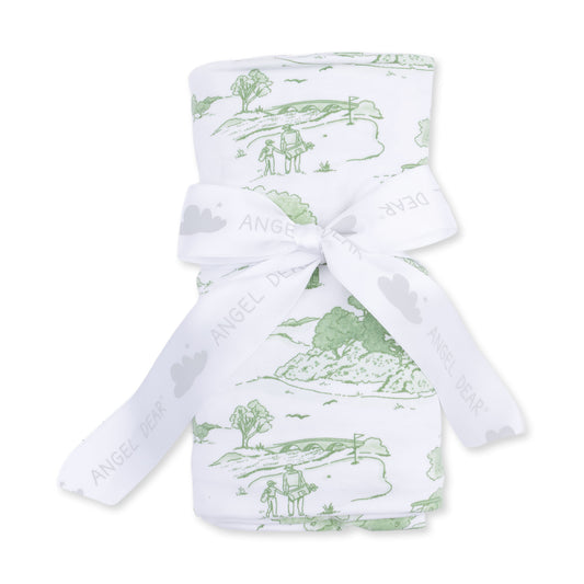 Golf Toile Green - Swaddle Blanket