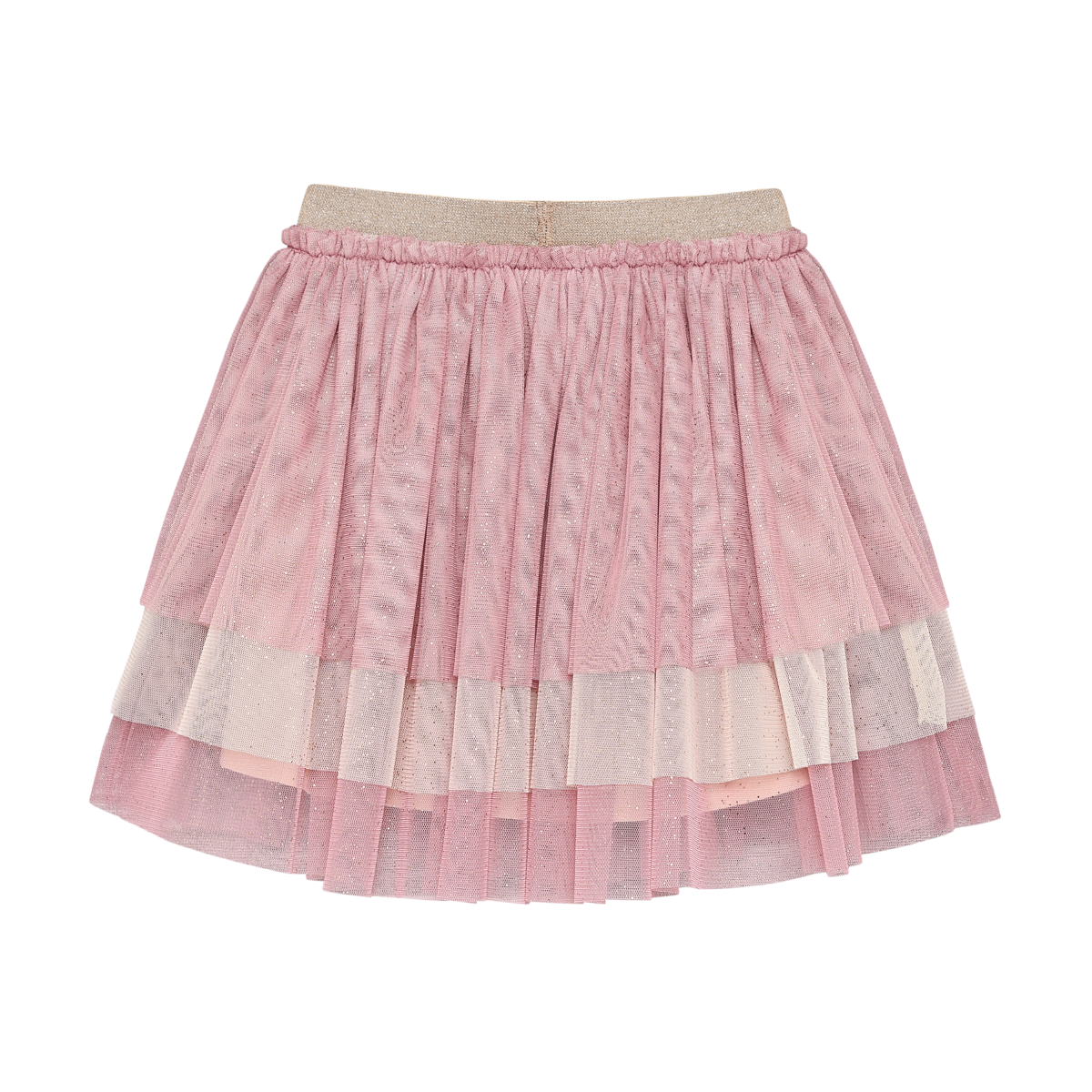 Pink Tint Mesh Skirt w/ Foil Accents