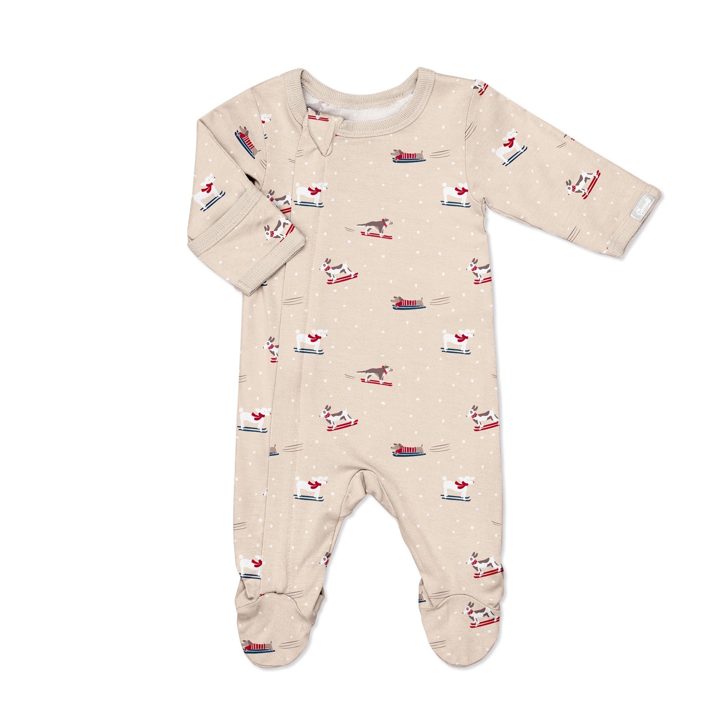 Trucks on Lily Pad Cotton-Modal Zipper Footie
