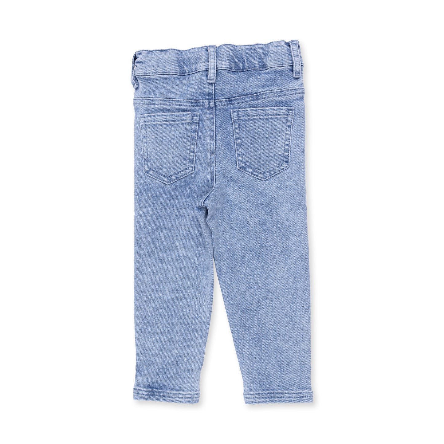 Old School Blue Stretch Denim Adjustable Pants