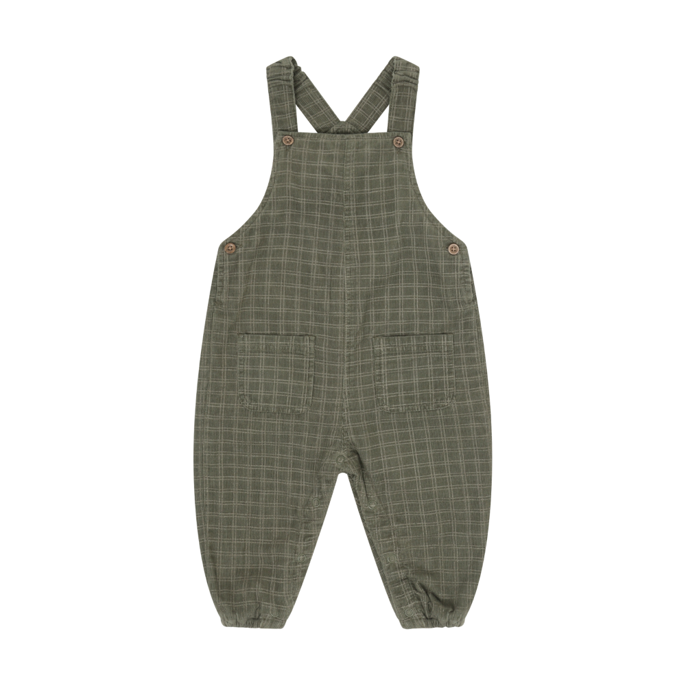 Beetle Corduroy Windowpane Adjustable Overalls