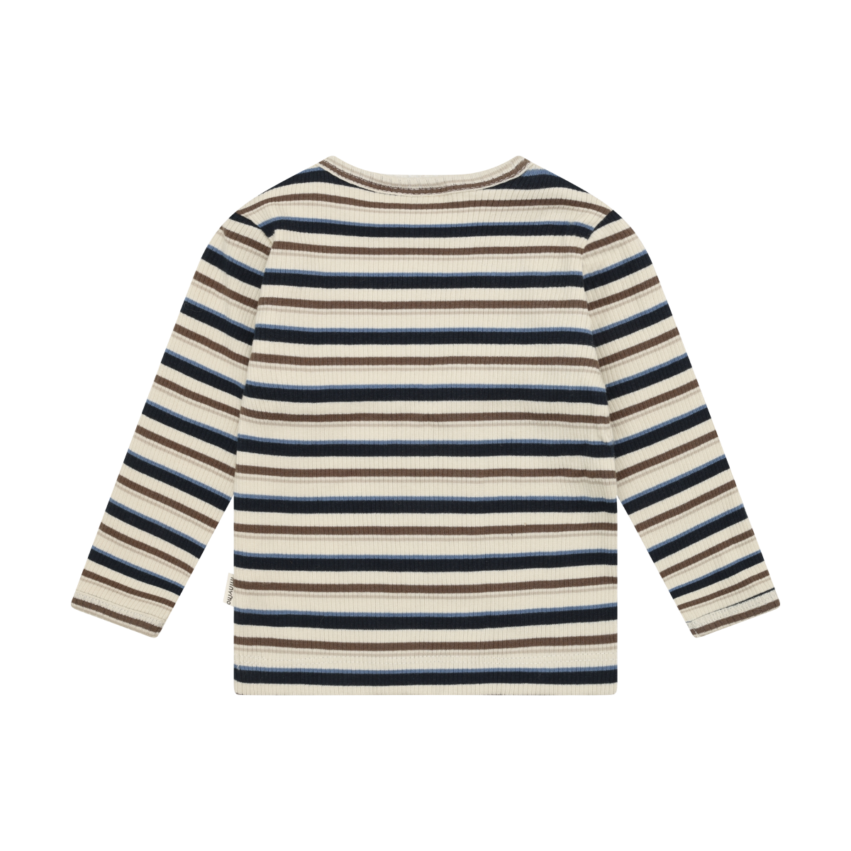Dark Sapphire Multistripe Long Sleeve Rib Onesie