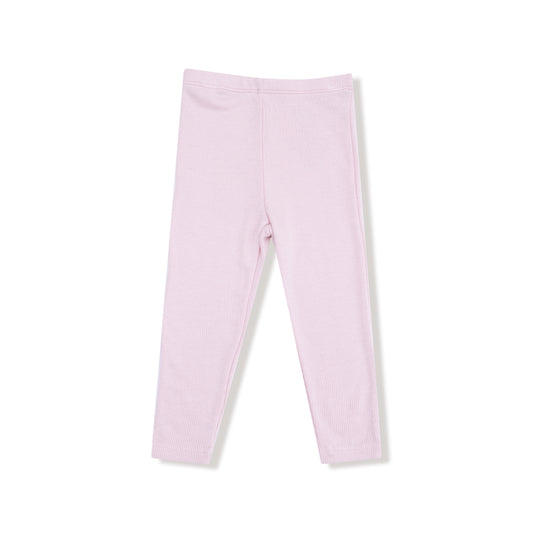 Sweet Amber Light Pink Ribbed Leggings