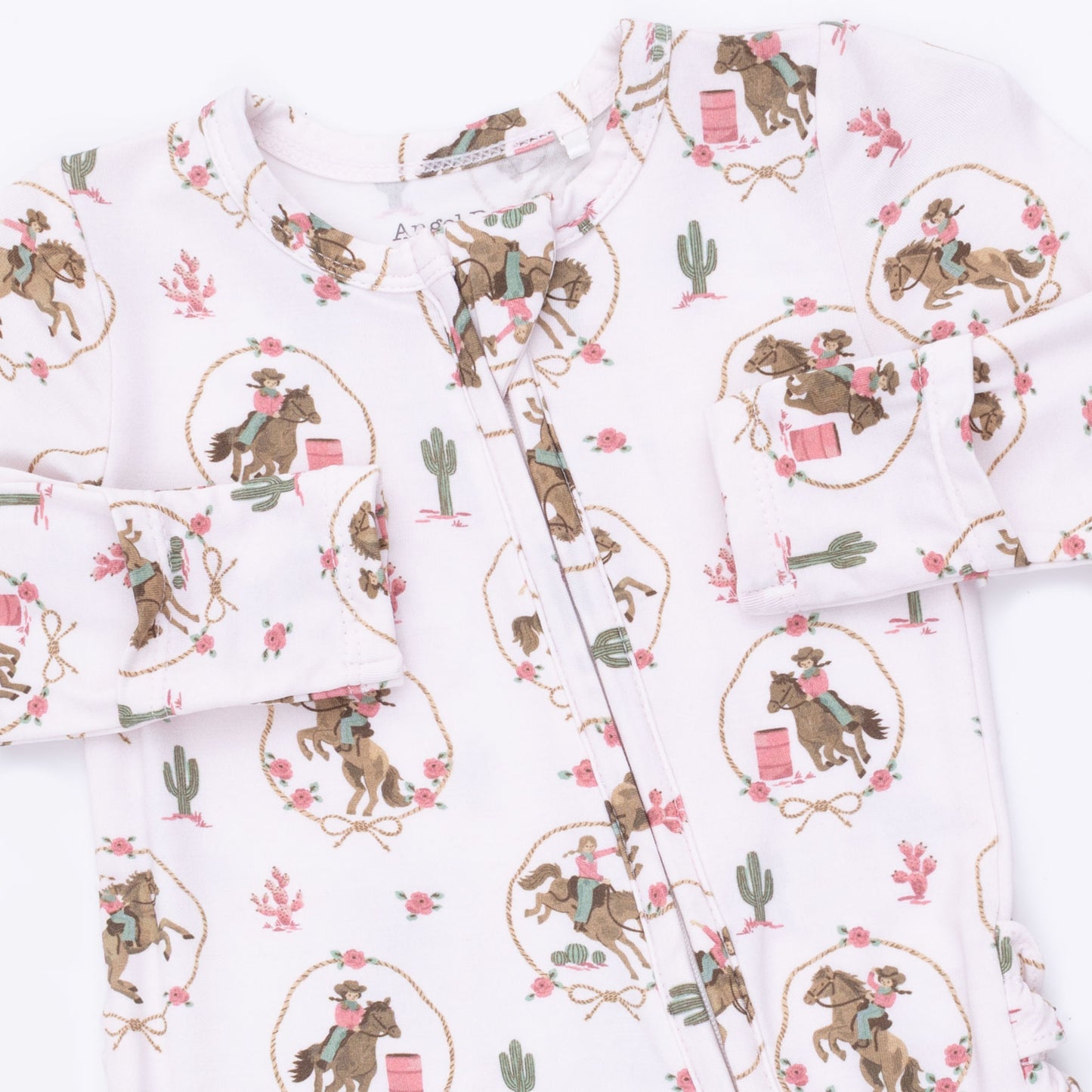 Cowgirl Cameos - 2 Way Ruffle Back Zipper Footie