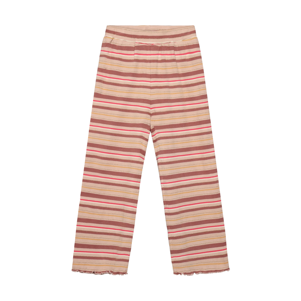 Cameo Rose Multistripe Wide Leg Rib Pants