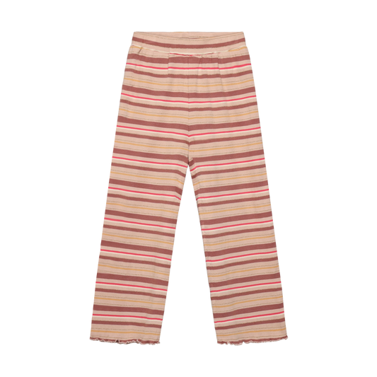 Cameo Rose Multistripe Wide Leg Rib Pants