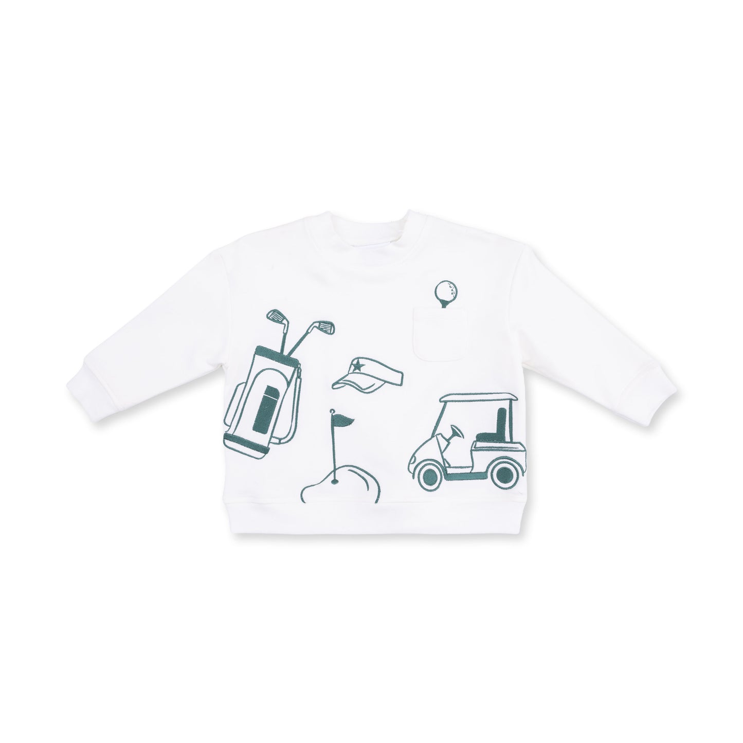 Golf Drop Sleeve Sweatshirt White