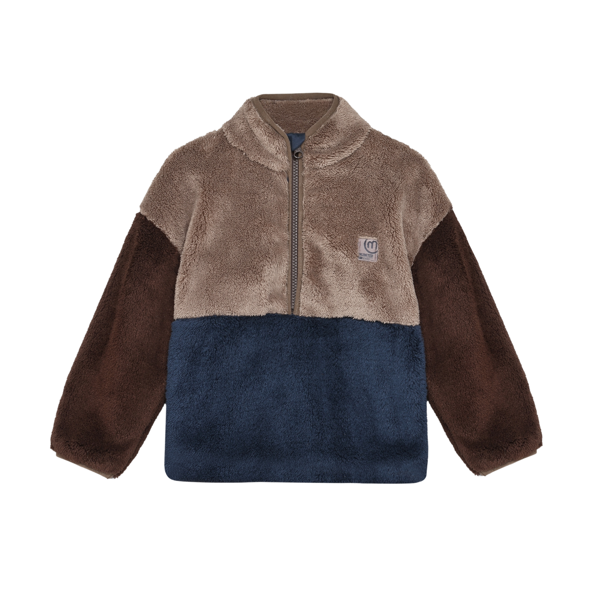 Midnight Navy Colorblock Teddy Jacket