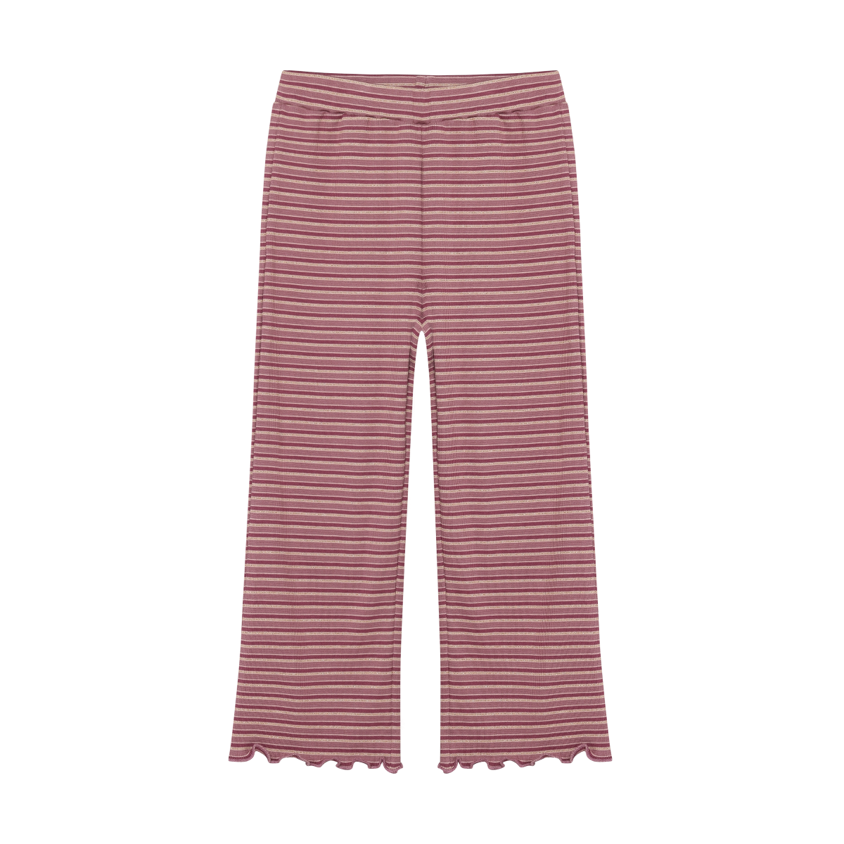 Nostalgia Rose Striped Rib Wide Leg Pants