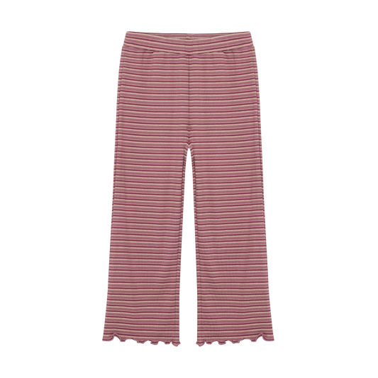 Nostalgia Rose Striped Rib Wide Leg Pants