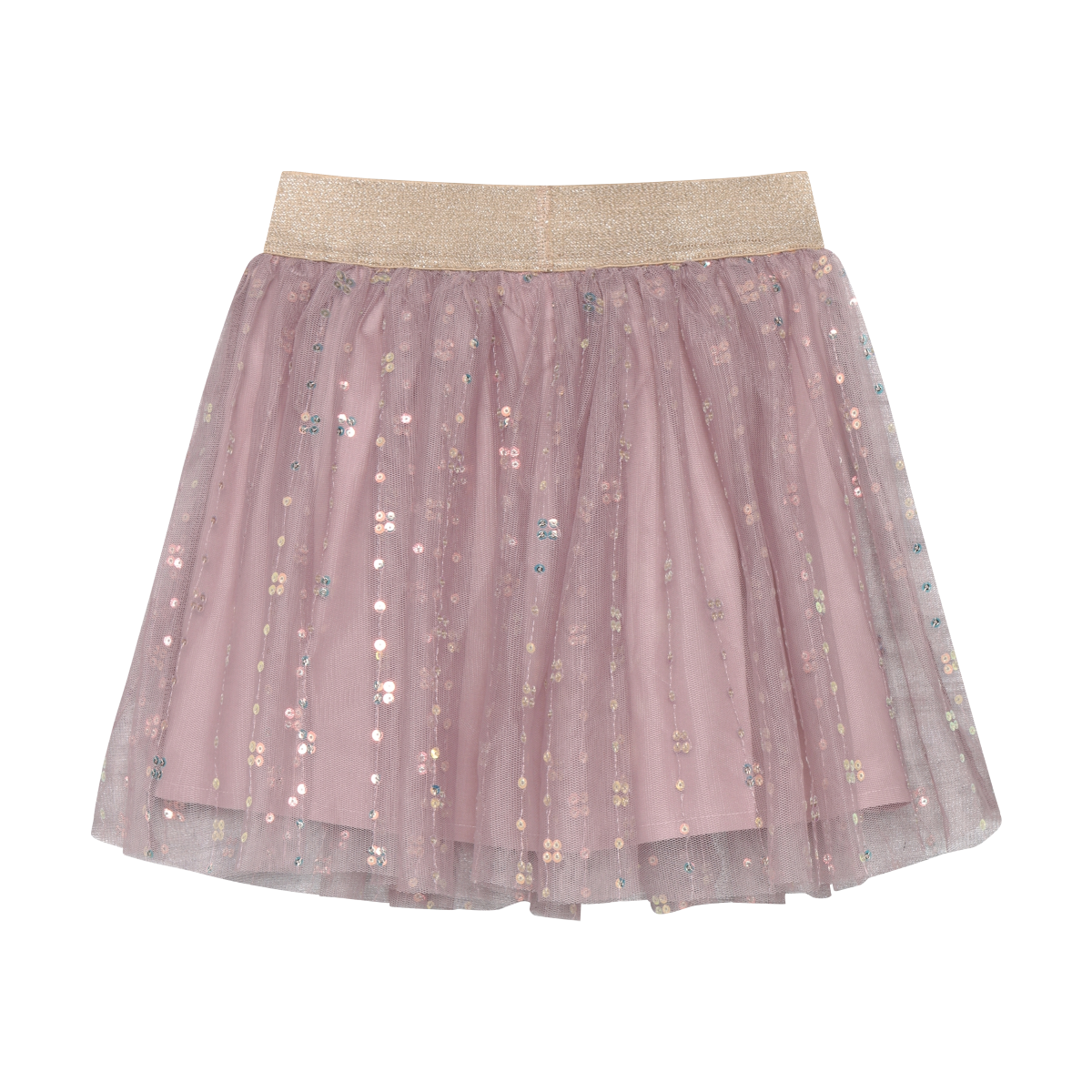 Twilight Mauve Mesh Sequin Skirt