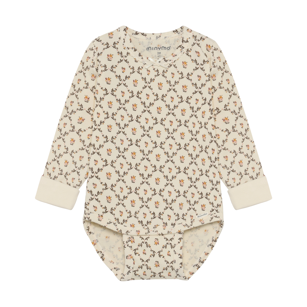 Seedpearl Vintage Floral Long Sleeve Onesie