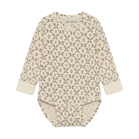 Seedpearl Vintage Floral Long Sleeve Onesie