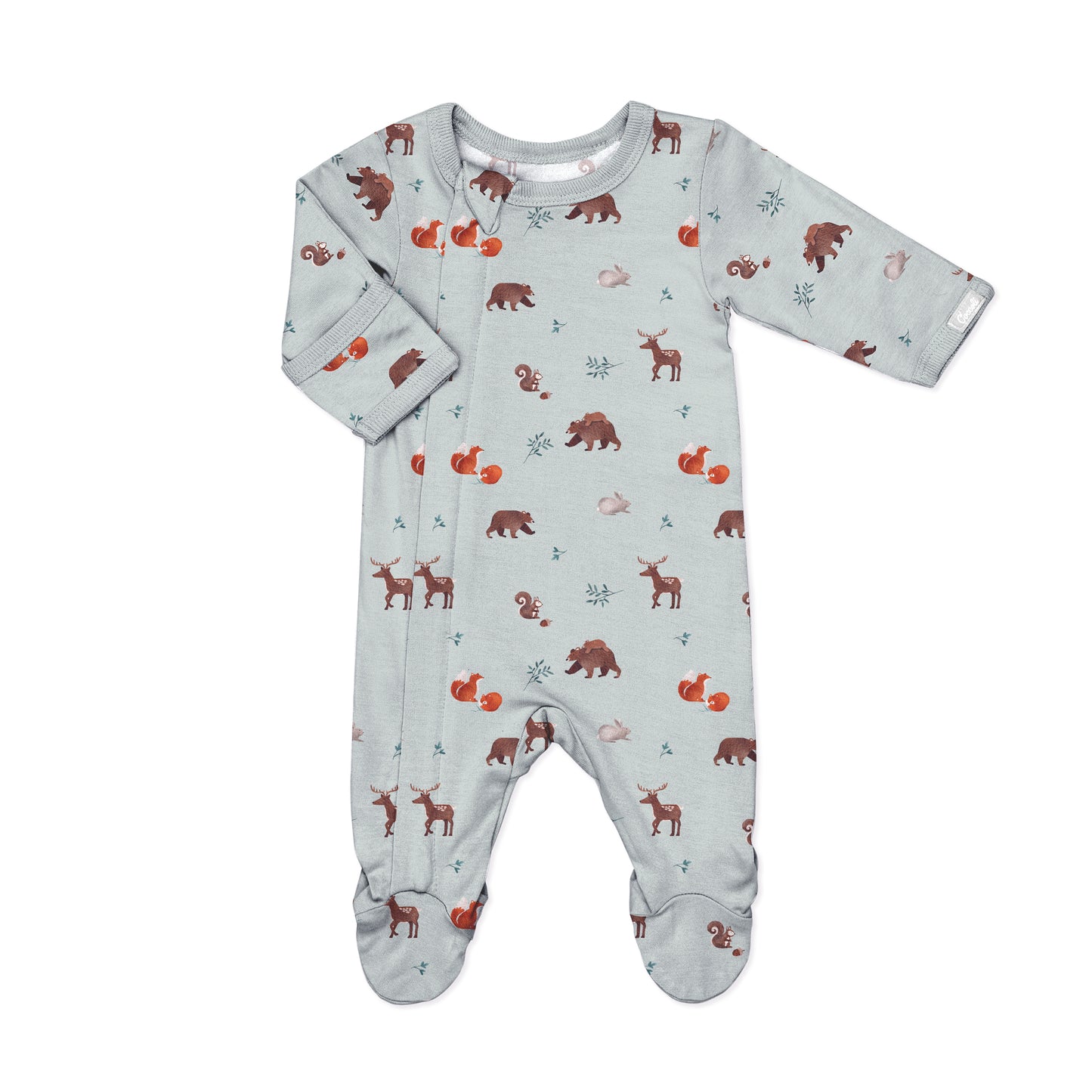 Animals on Mercury Modal Zipper Footie